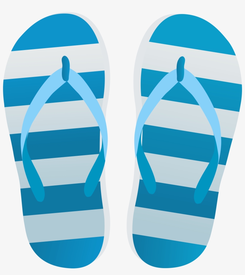 Blue Flip Flops Transparent Clip Art Image - Flip Flops Transparent Background, transparent png #630355