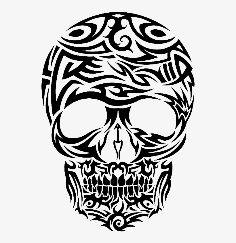 Tribal Tattoo Style Skull Gifts By Cm - Tribal Skull Tattoo Png, transparent png #630673