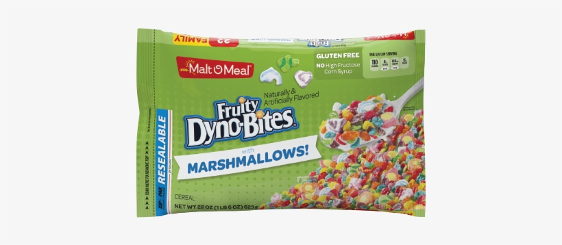 Packaging Of Fruity Dyno-bites With Marshmallows - Malt O Meal Fruity Dyno Bites With Marshmallows, transparent png #630717