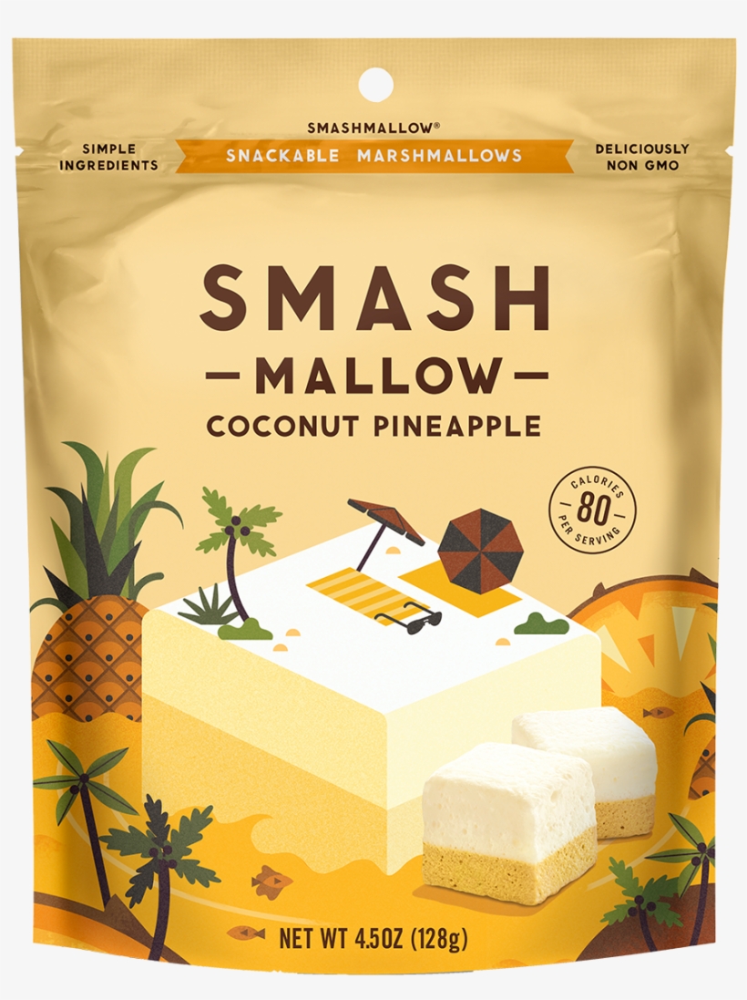 Coconut Pineapple Snackable Marshmallows - Smashmallow - Snackable Marshmallows Toasted Coconut, transparent png #630771