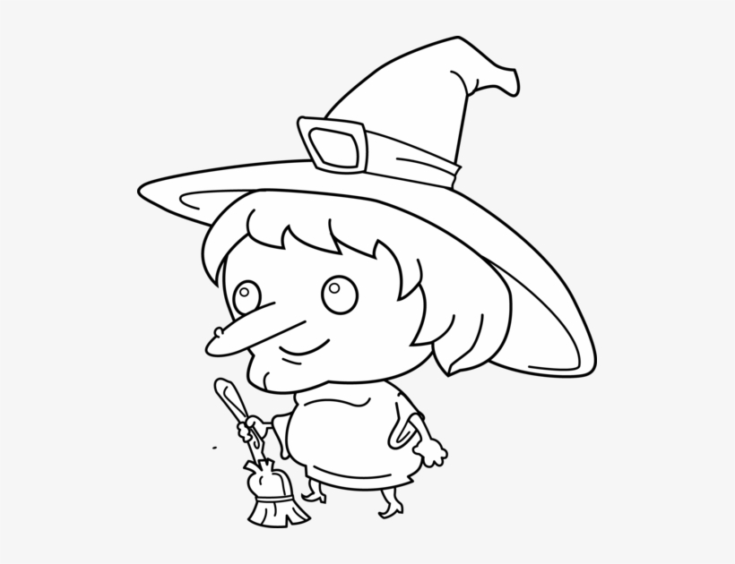 Cute Witch Coloring Page Cute Witch Coloring Page Free - Draw Your Otp Selfie, transparent png #630799