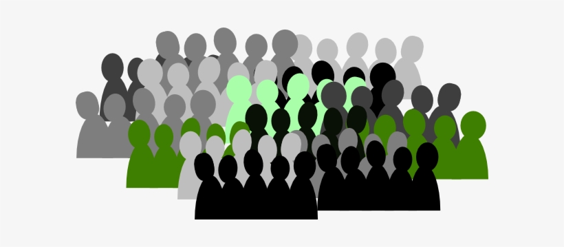 Green And Grey Crowd Clip Art - Clip Art, transparent png #631136