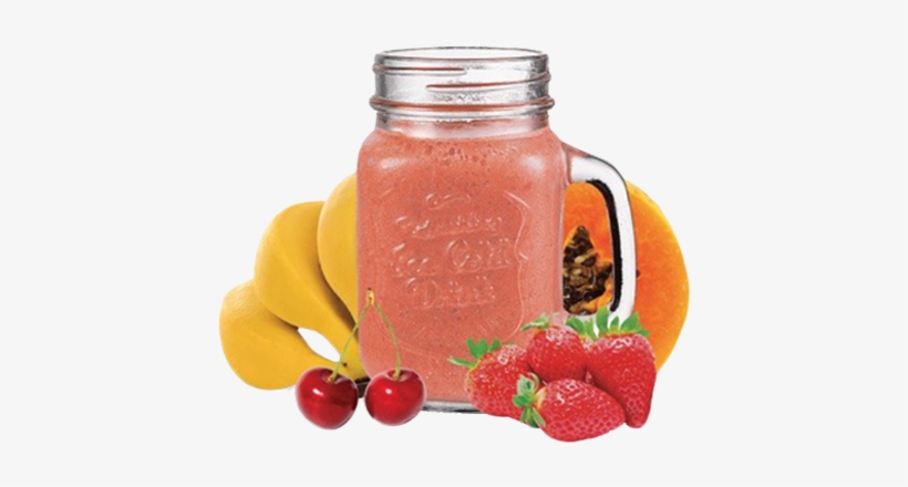 Strawberry Split - Mason Jar Smoothie Png, transparent png #631187