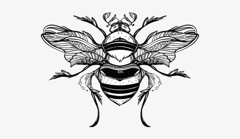 Collection Of Free Bee Drawing Ink Download On Ubisafe - Tattoo Styles On Paper, transparent png #631560
