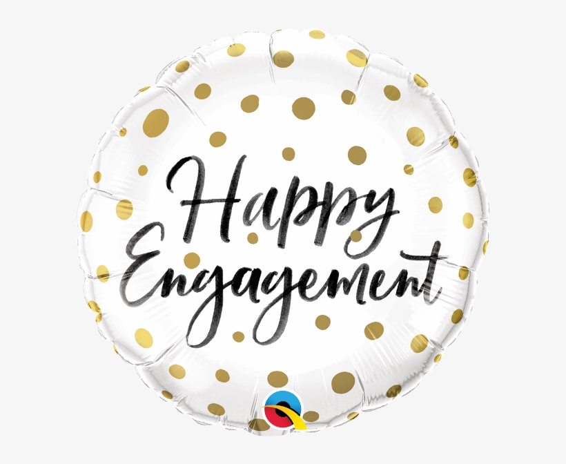 Happy Engagement Gold Dots Foil Balloon - Happy Engagement, transparent png #631690