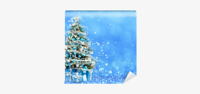 Christmas Tree From The Xmas Lights - Bokeh Blue Winter Christmas, transparent png #631838