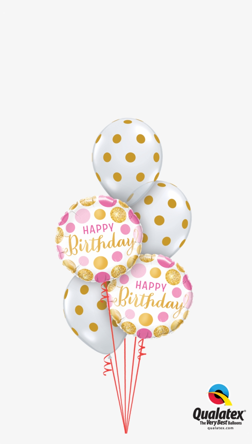 11" "gold Confetti Dots" Diamond Clear - Birthday Pink & Gold Dots Foil Mylar Balloon 18", transparent png #633027