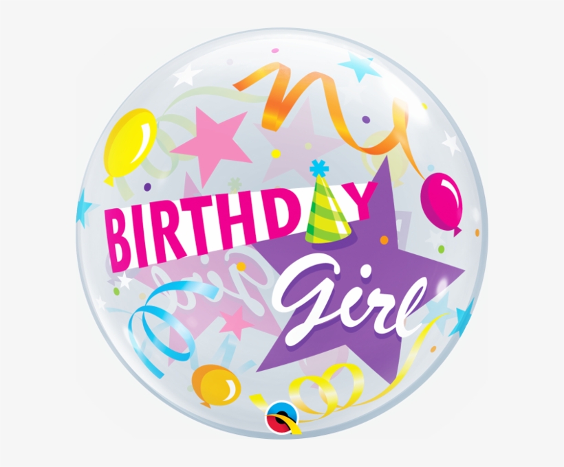 Lightbox - Qualatex 22 Inch Single Bubble Balloon - Birthday Girl, transparent png #633076