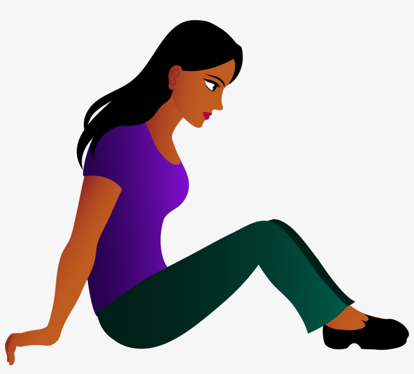 Sitting Woman Png - Cartoon People Sitting Down, transparent png #633846