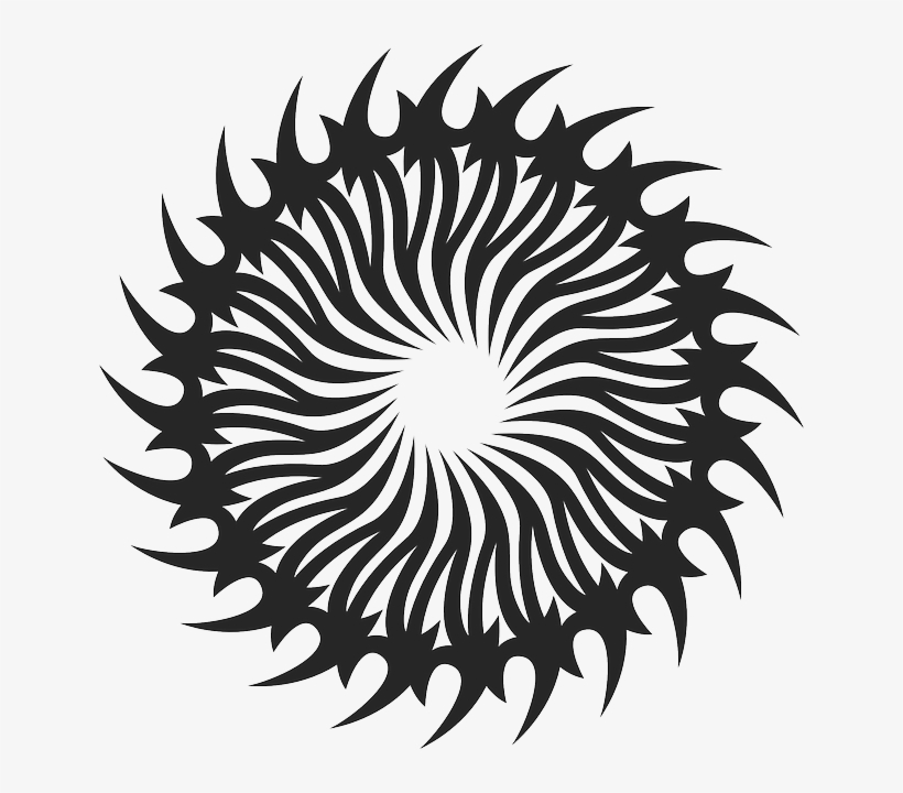 Stylized, Pattern, Sun, Circle, Art, Rays - Clip Art, transparent png #635327
