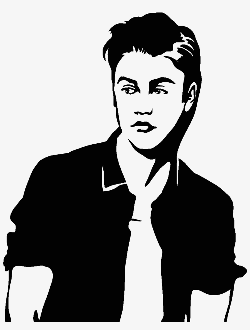 Sticker Justin Bieber Ambiance Sticker Singer4 Bieber - Justin Bieber Black And White Clipart, transparent png #636119