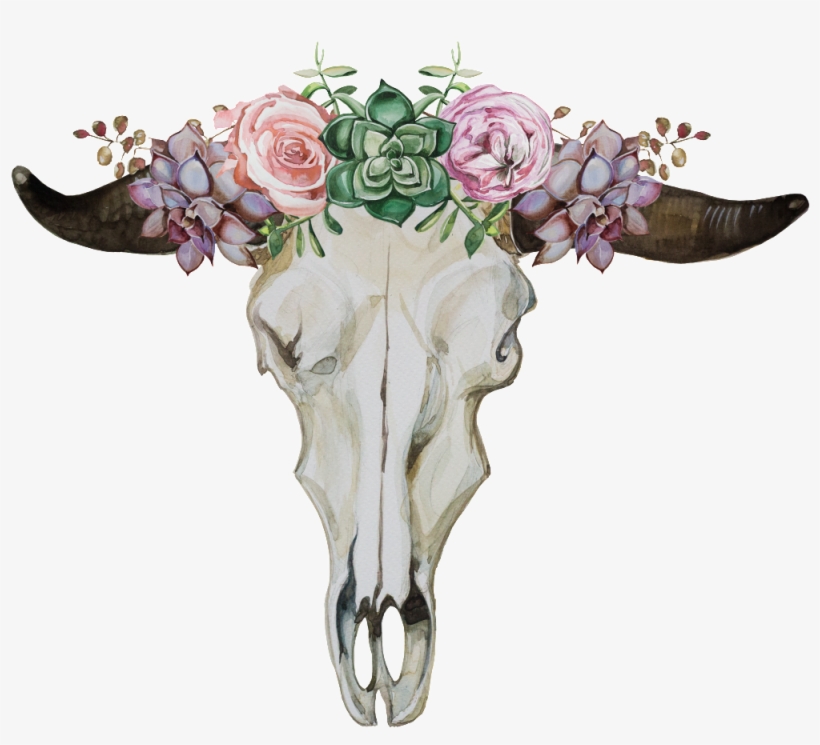 Cartoon Fresh Flower Cow Head Transparent - Portable Network Graphics, transparent png #636334