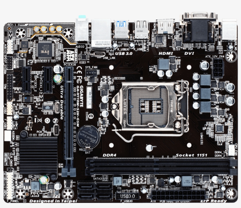 Zoom - Gigabyte Ga H110m S2h Motherboard, transparent png #637221