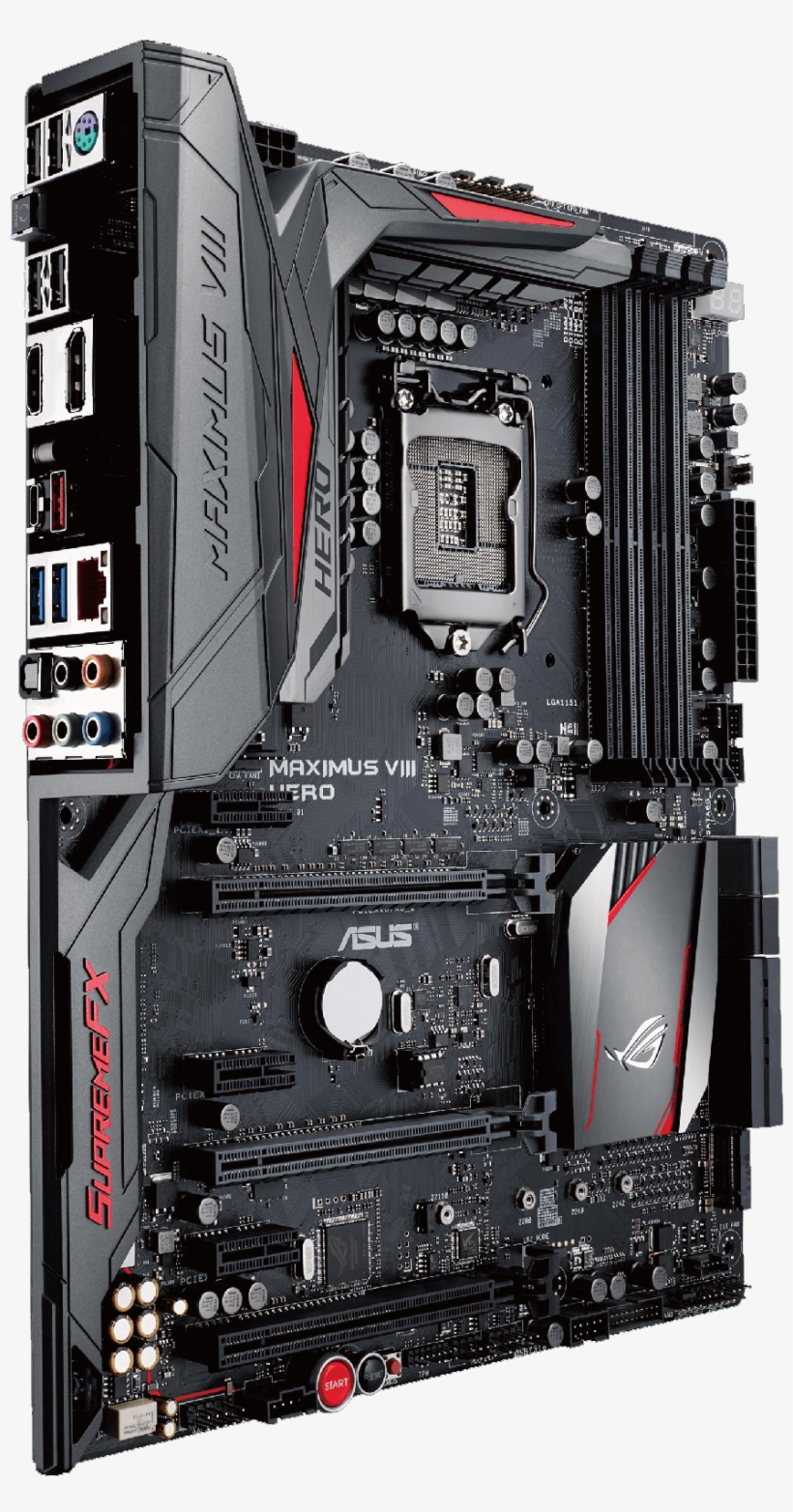 Rog's Atx Gaming Motherboard Is Honed And Optimized - Asus Maximus Viii Hero, transparent png #637459