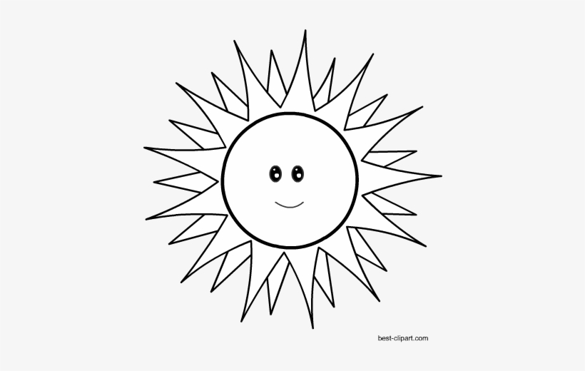 Black And White Smiling Hot Sun Free Clip Art - Swasthik Tv, transparent png #637679
