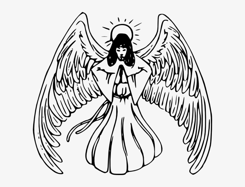 Angel Praying Tattoo Svg Clip Arts 600 X 545 Px, transparent png #637759