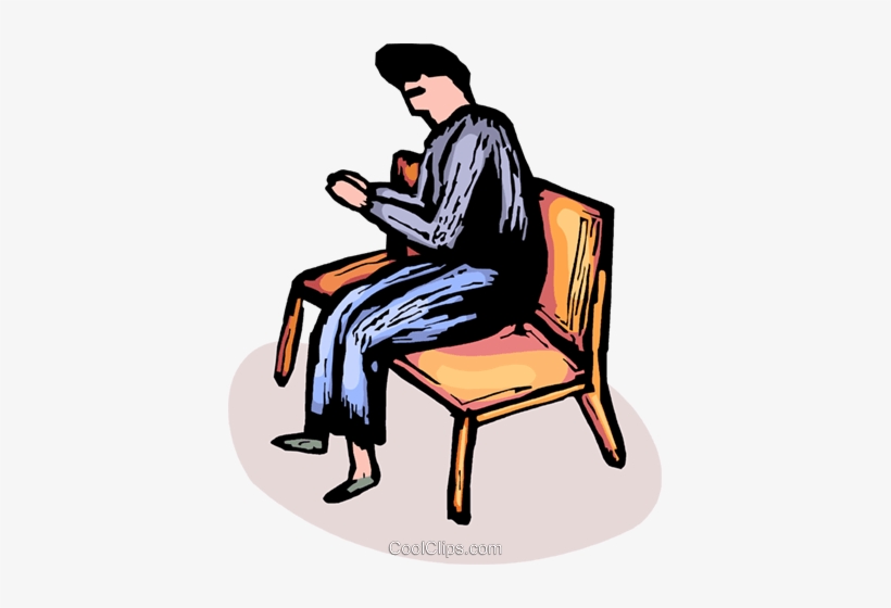 Person Sitting In A Pew Praying Royalty Free Vector - Sitting, transparent png #637825