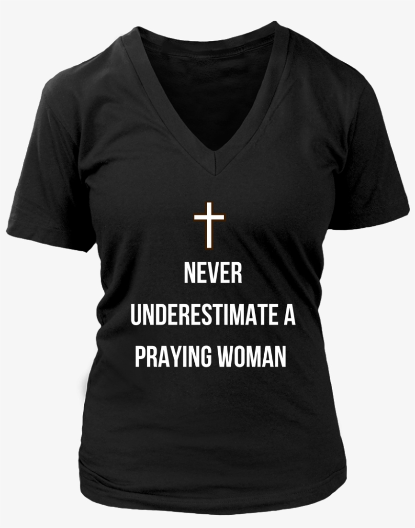 Never Underestimate A Praying Woman V-neck - Hillary Killed Harambe (ladies) - District Womens V-neck, transparent png #637954