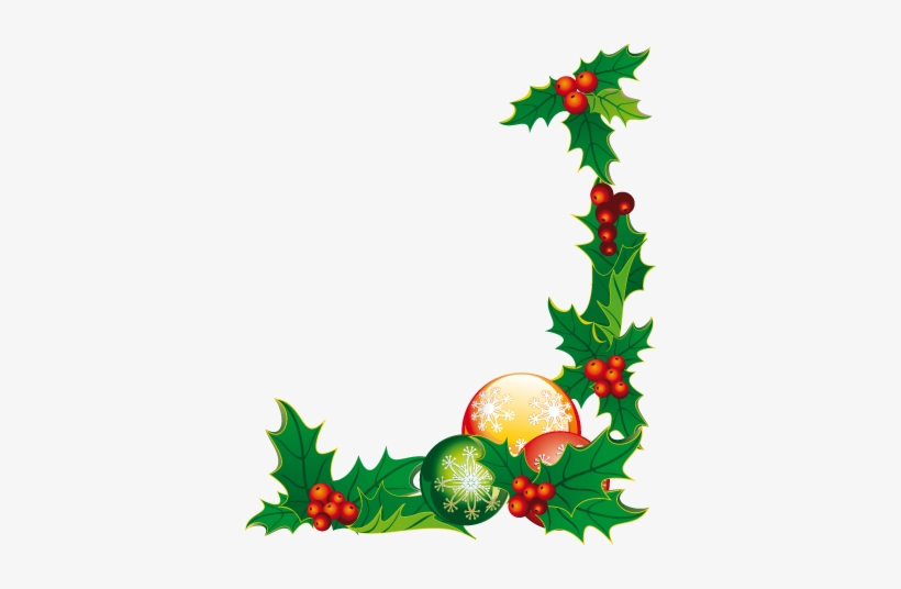 Christmas Corner Floral Sticker - Christmas Decoration, transparent png #638151
