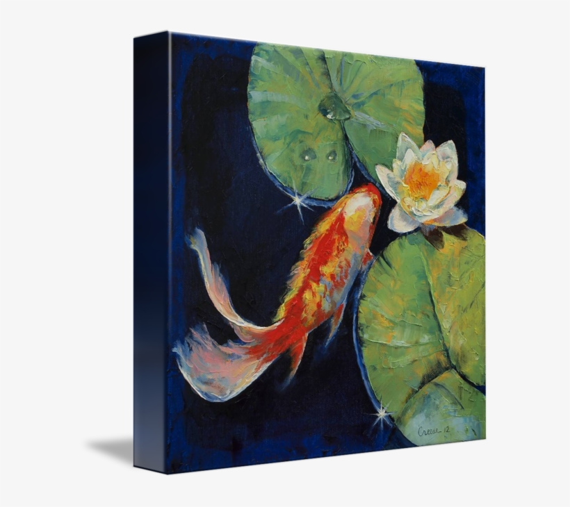 "koi And White Lily" By Michael Creese - Gallery Wrapped Canvas: Creese's Michael Creese 'koi, transparent png #639186