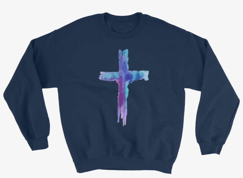 Watercolor Cross Sweatshirt - Nasty Sweatshirt, Women's/unisex, Girl Power, Feminist,, transparent png #639780