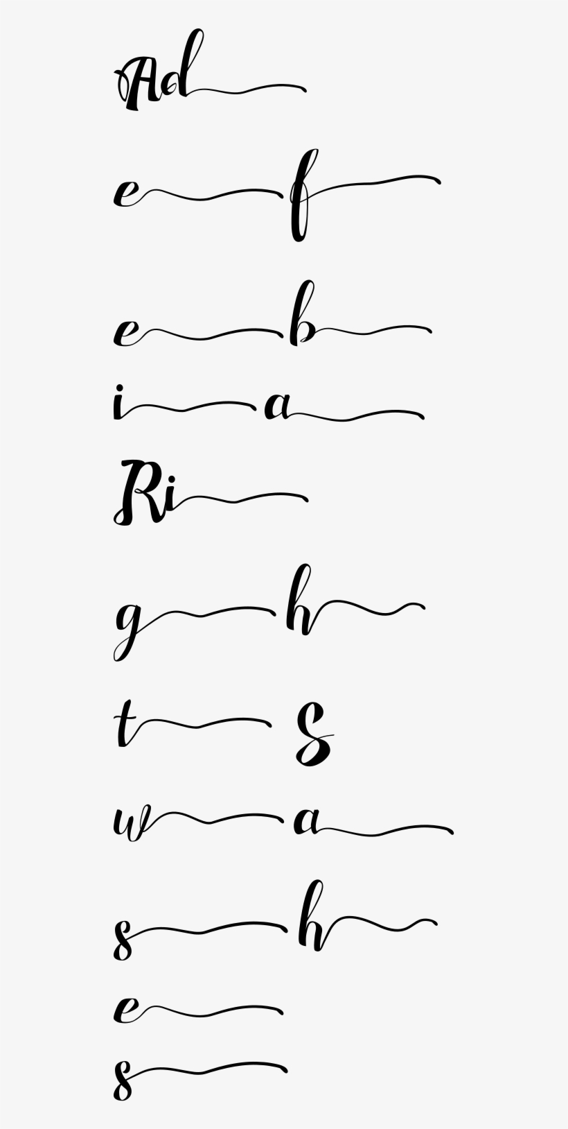 Adefebia Right Swashes Adefebia Right Swashes - Line Art, transparent png #6305750