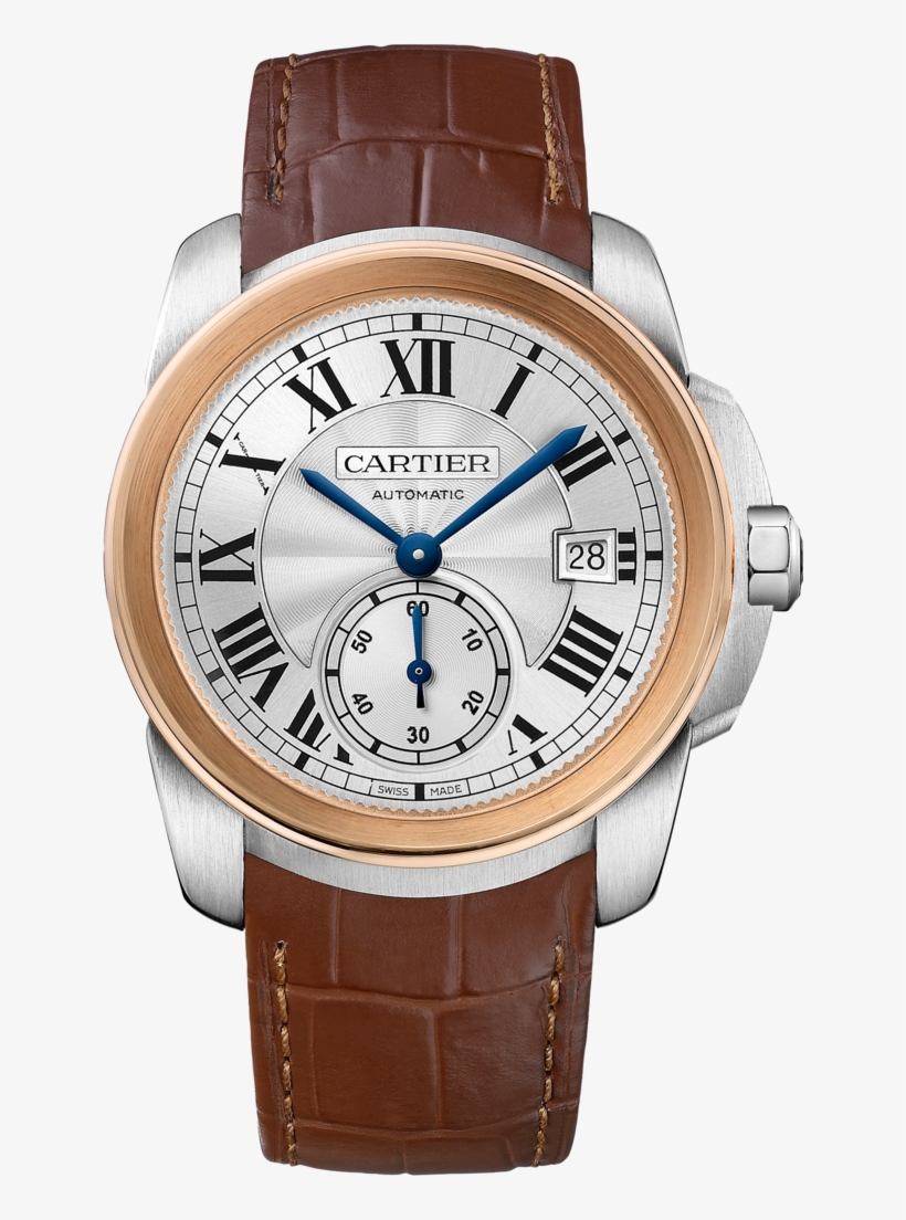 Calibre De Cartier Watch38 Mm, Steel, - Calibre De Cartier, transparent png #6306324