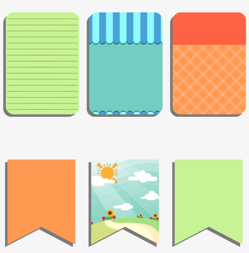 Cartoon Colorful Paper Elements - Mobile Device, transparent png #6308190