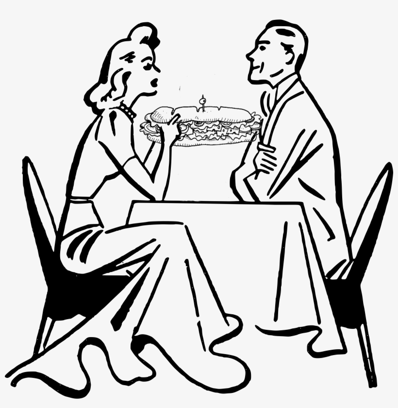 Alistair And Alexis In “my Hero ” Romanticdinner - Couple Dating Drawing, transparent png #6312174