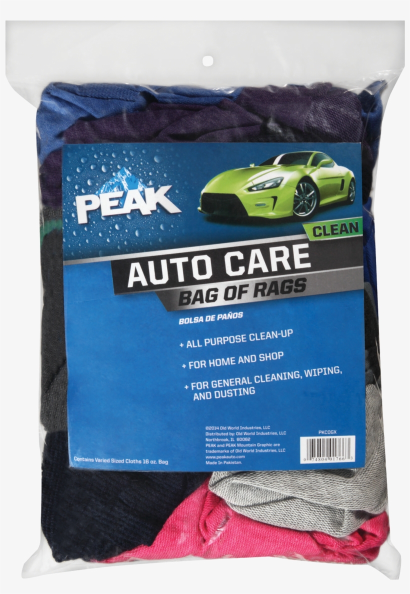 Peak Auto Care Clean Bag Of Rags 16 Oz. Pack, transparent png #6313354