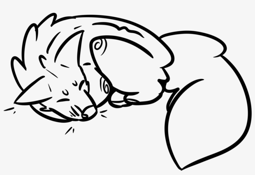 Sleeping Dog Lineart [free For Use] By Apocalyptic - Dog, transparent png #6313449