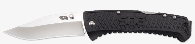 Sog Traction Satin Clip Point Straight Edge Blade Folding - Sog Salute Mini, transparent png #6313452