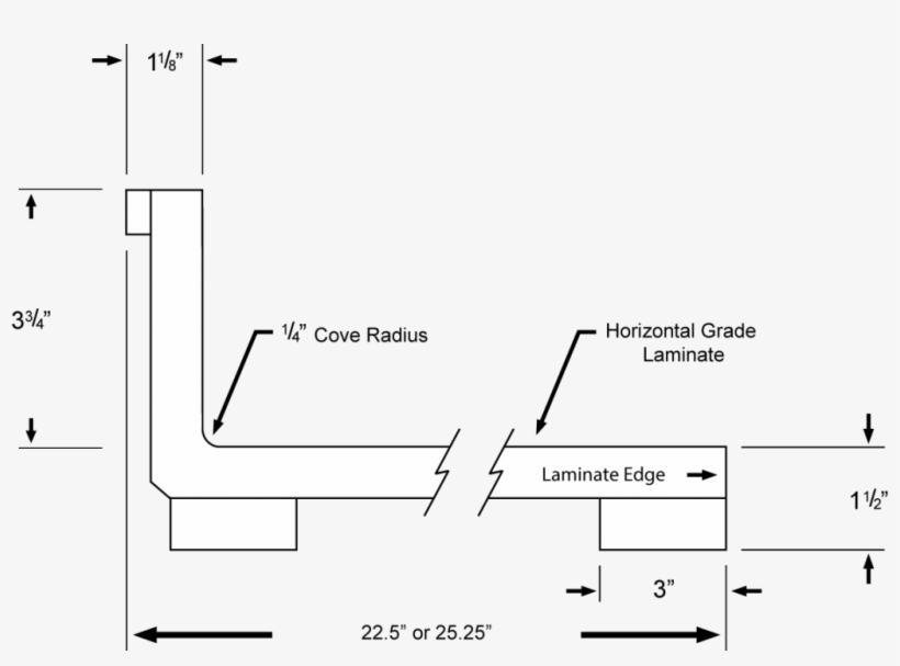 Straight Edge Ct003 - Waterfall Edge Cabinet With Post, transparent png #6313638