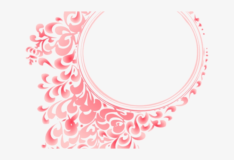 Decoration Clipart Pink Swirl - Circle Flowers Pink Frames Png, transparent png #6315465