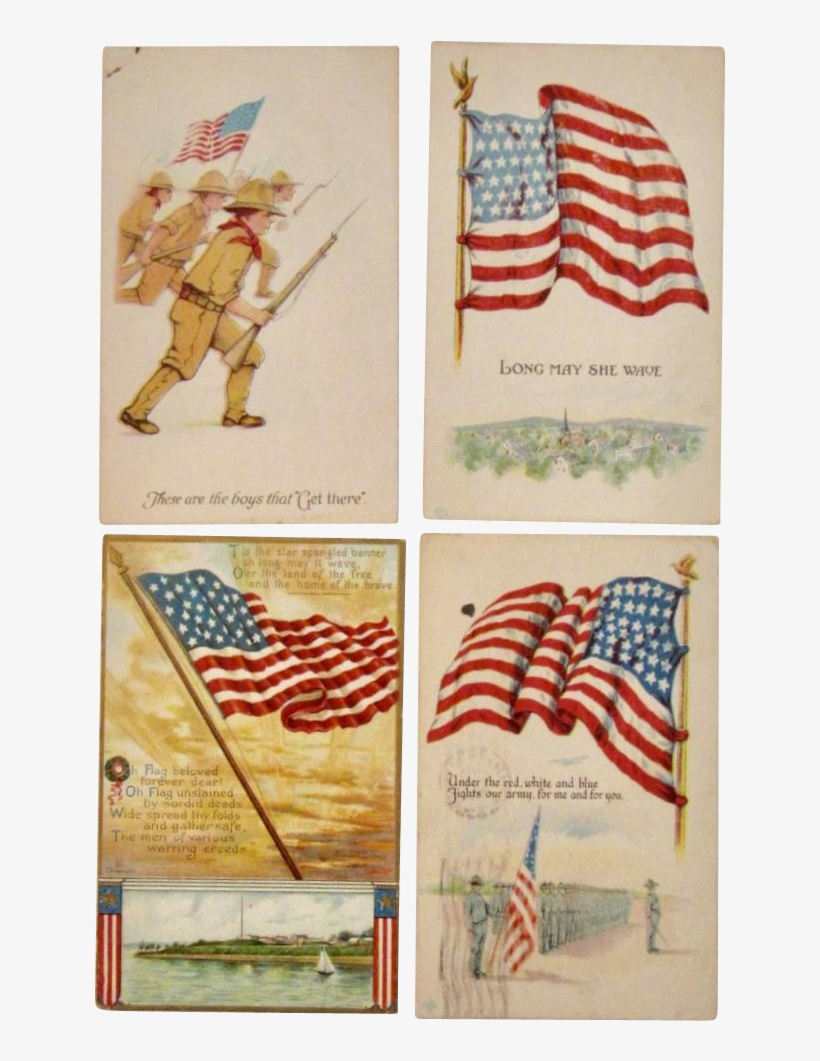 Vintage Postcards At Www - Star Spangled Banner Lyrics, transparent png #6316521