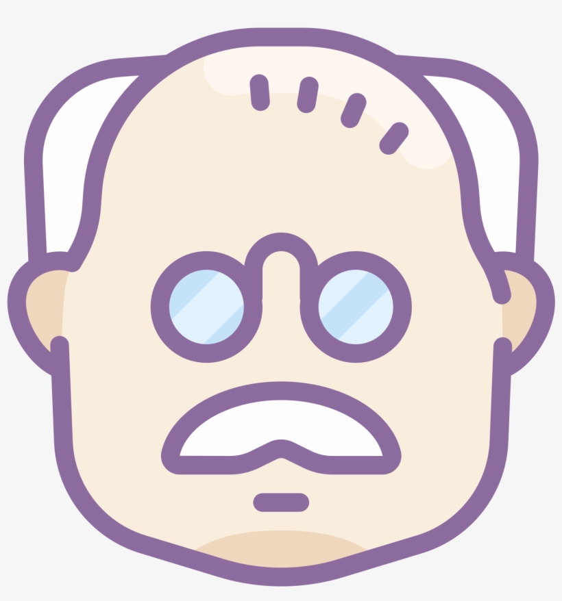 A Logo Of A Head Indicating An Older Man - Clock Clip Art, transparent png #6316638