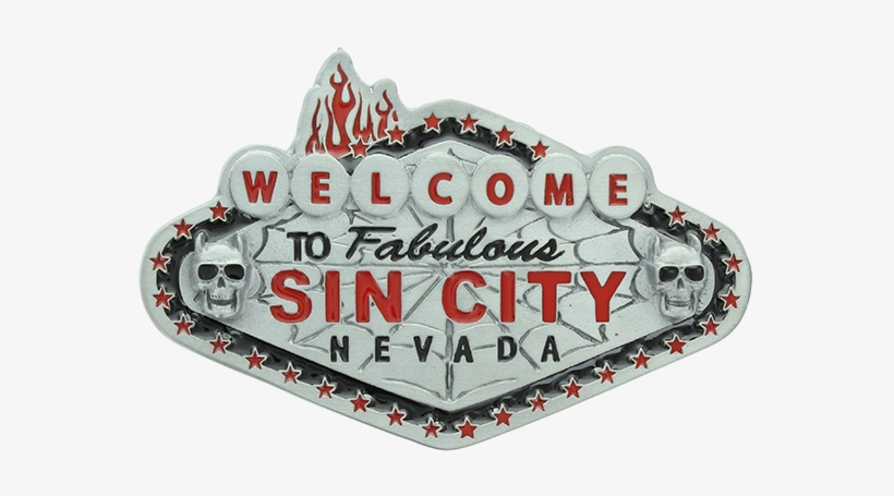 Welcome To Sin City Belt Buckle - Welcome To Sin City, transparent png #6316694