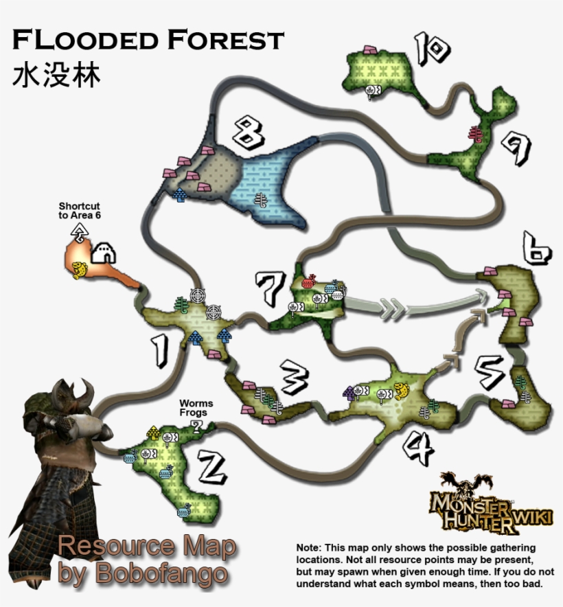 Forest-resourcemap - Monster Hunter Tri Maps, transparent png #6316807
