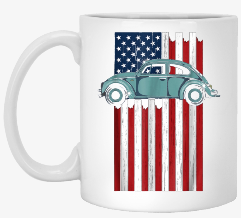 Vintage Hippie Retro Punch Bug Beetle Car Usa Flag - Kennedy Space Center, transparent png #6317748