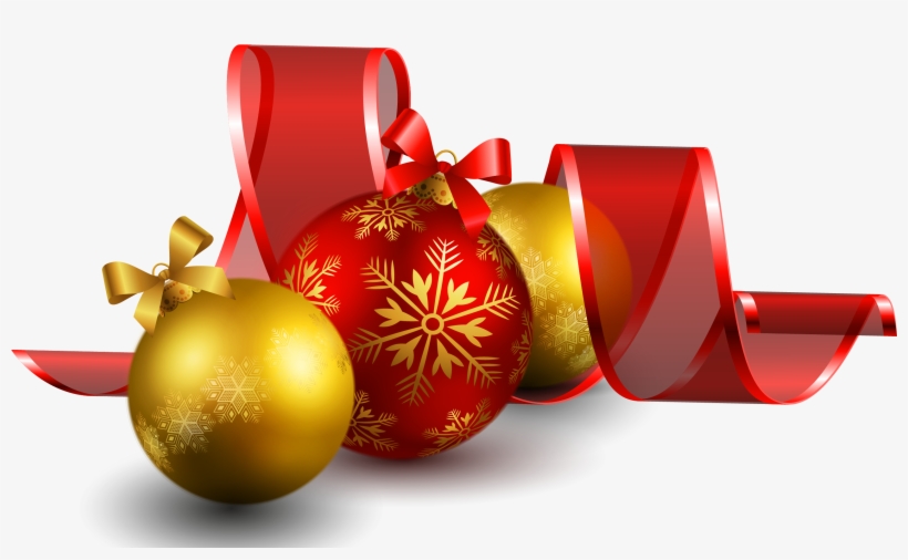 Free Png Christmas Balls With Red Bow Decor Png Images - New Year Images Png, transparent png #6318805