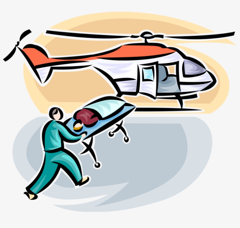 Vector Illustration Of Accident Victim Patient Loaded - Air Ambulance Clip Art, transparent png #6324592