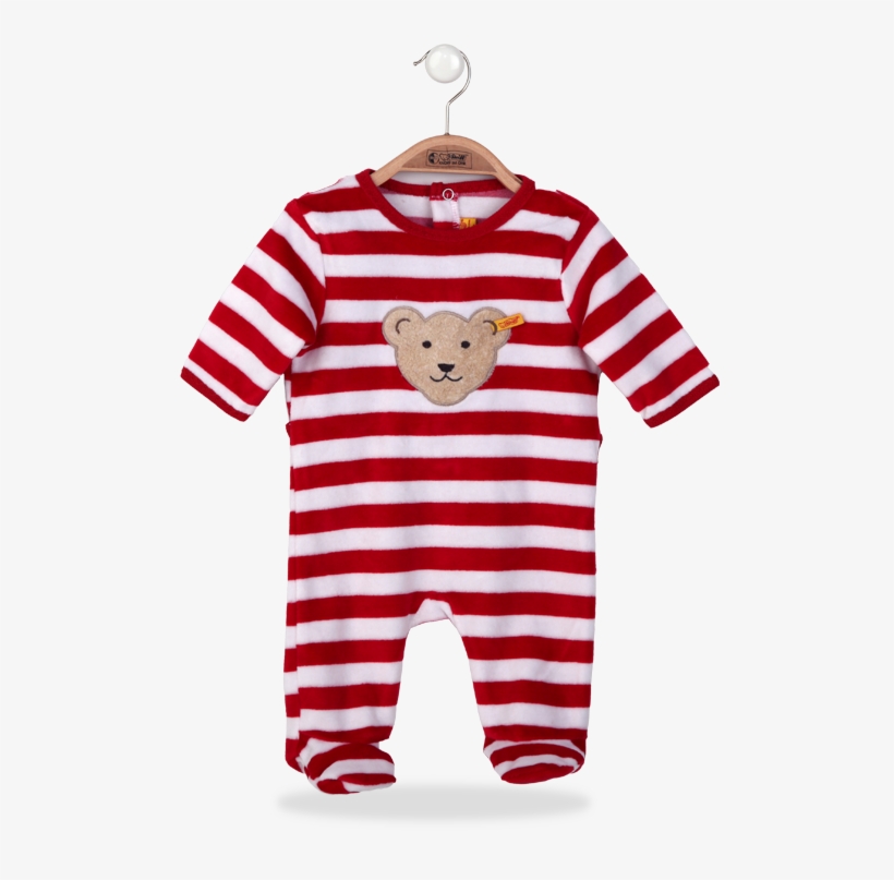 Steiff Red And White Striped Velour Babygrow - Just Did 9 Months On The Inside Baby Grow, transparent png #6325300