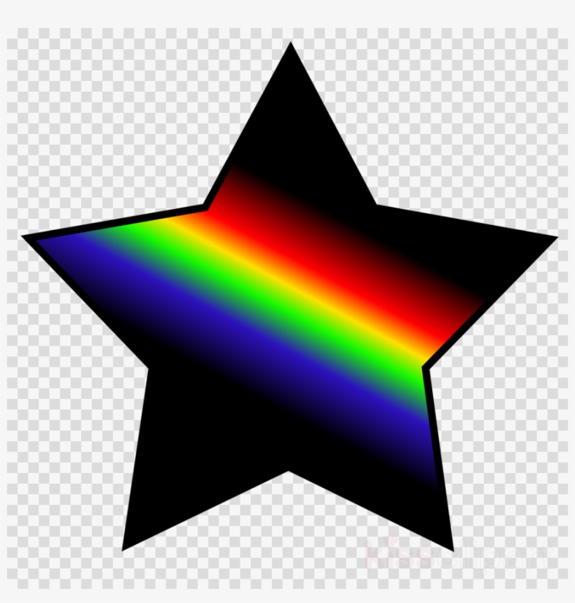 Rainbow Star With Black Clipart Clip Art - Star Icon Transparent Background, transparent png #6325722