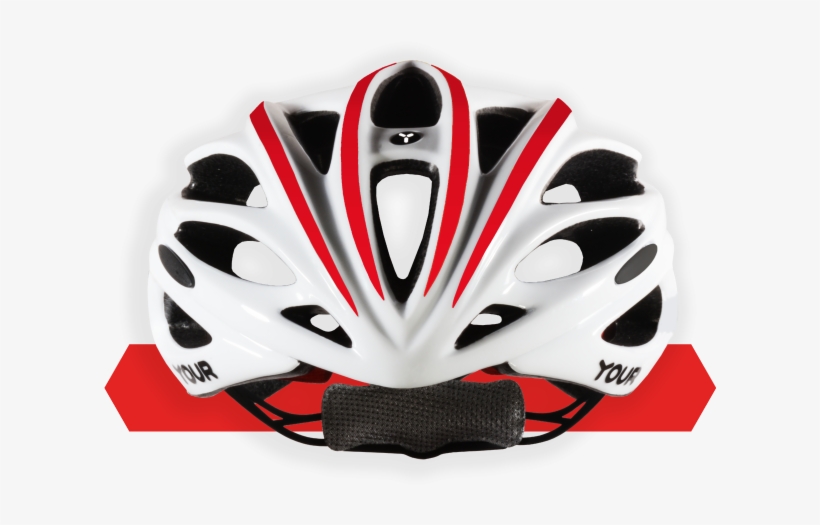 Your Helmets Team White 01 Front Tomato Red - Bicycle Helmet, transparent png #6326116