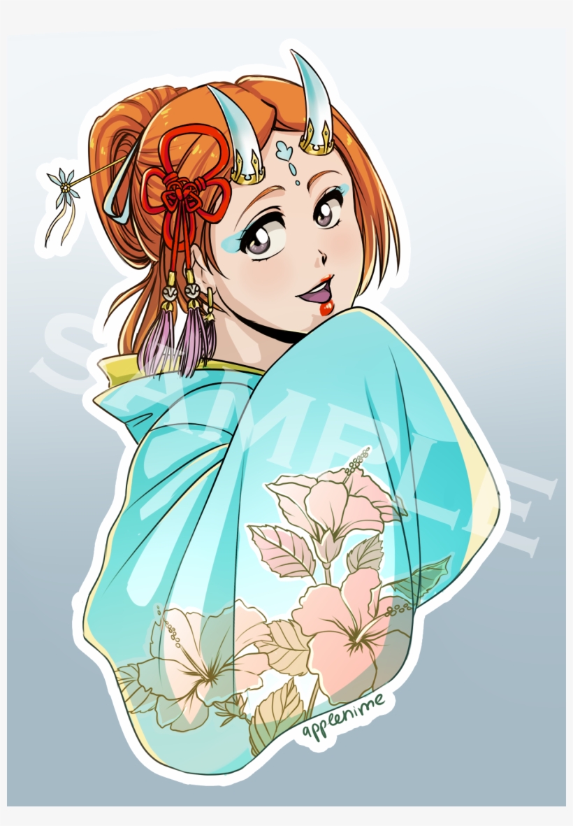 “demon Orihime Sticker Inspired By New Bbs Characters - Cartoon, transparent png #6329186