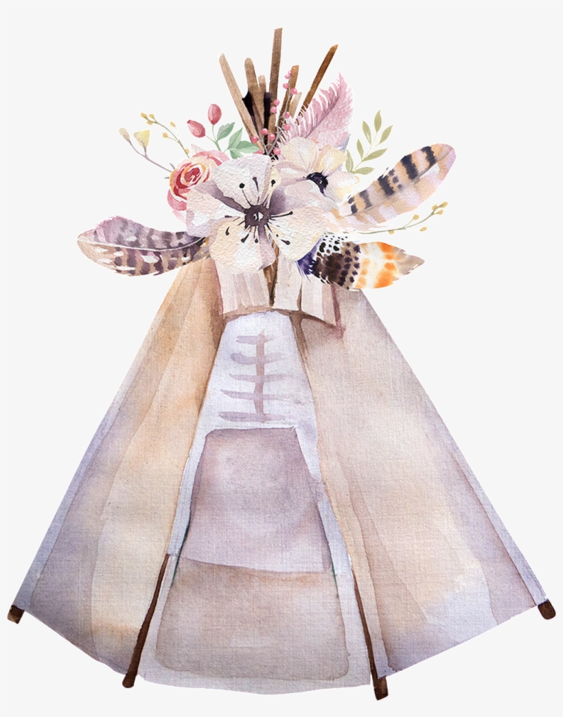 Celebration Tent Cartoon Transparent - Watercolor Tipi, transparent png #6330366