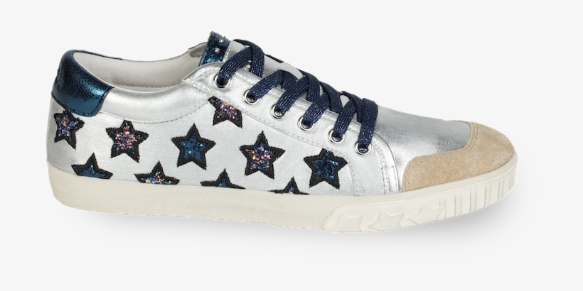 Ash Majestic Star Motif Trainers Silver Leather & Midnight - Ash Footwear Majestic Off White And Chrome Star Trainer, transparent png #6331065