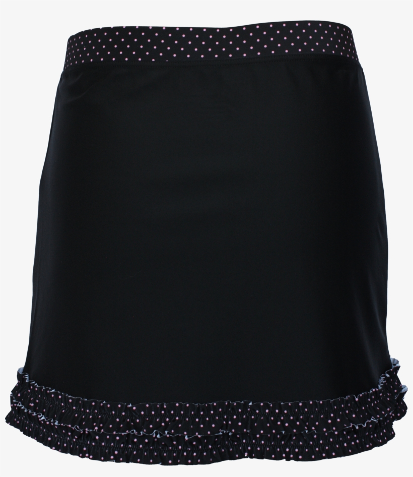 Ruffle Tennis Skirt Black & Pink Polka Dot, transparent png #6332556