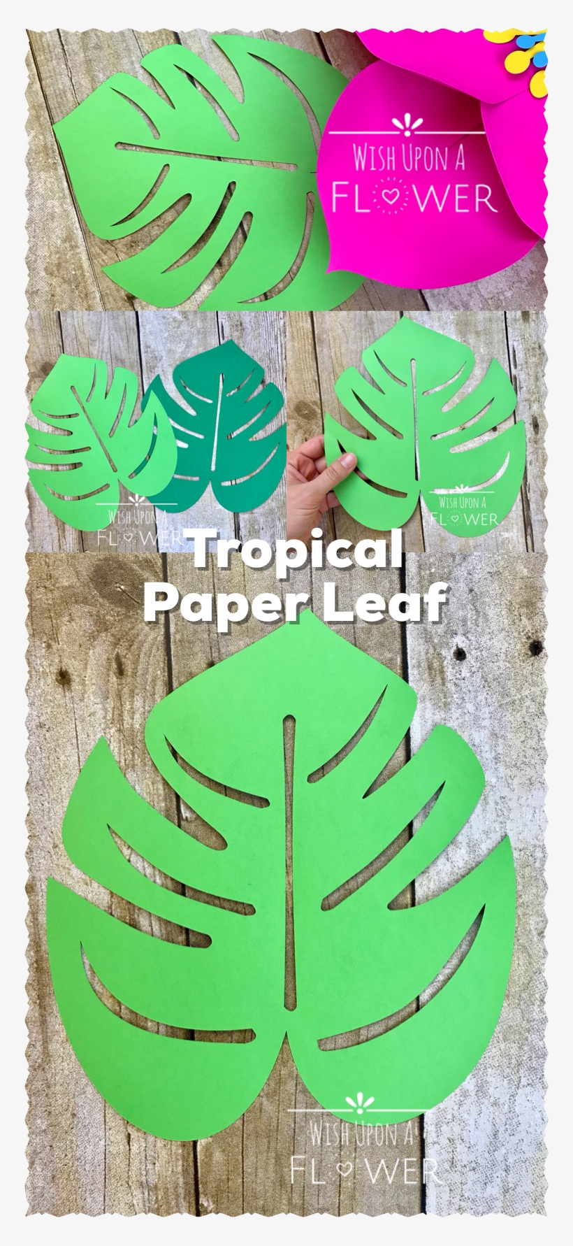 Tropical Paper Leaf For Paper Flower Decorations - Tropical Paper Leaves Template, transparent png #6335343