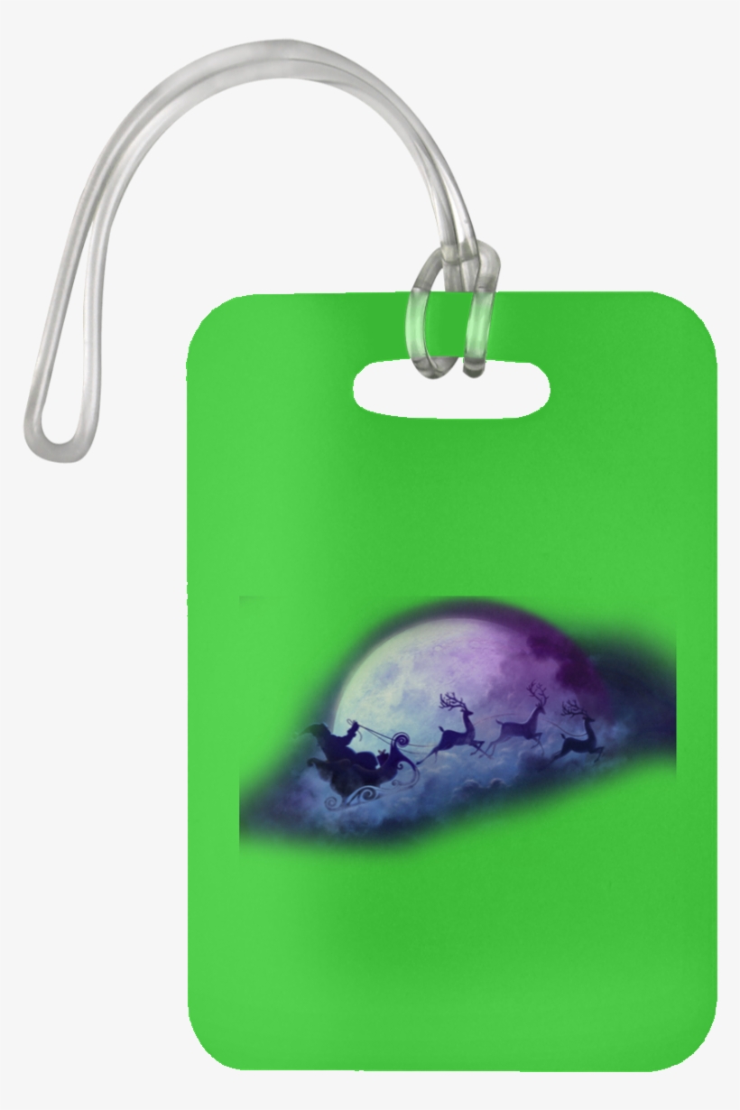 Silent Night Luggage Bag Tag - Christmas Santa Claus Night Sky Rides, transparent png #6335390